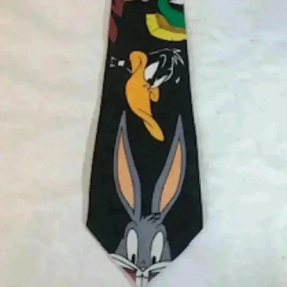 Vintage Looney Tunes Cartoon Mania Tie‎ Necktie Multi Characters Warner Brothers - Picture 2 of 9